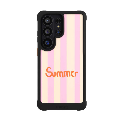 Samsung Galaxy S26 Ultra NIVOmax Summer- Rosa und Orange Streifen Hintergrund