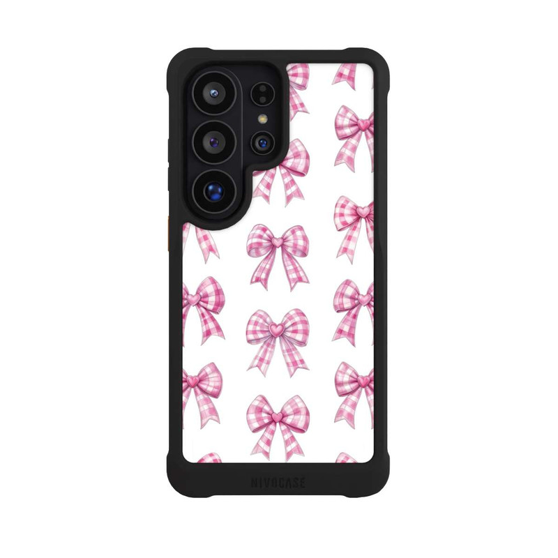 Galaxy S26 Ultra NIVOmax Pink Gingham Hearts and Bows