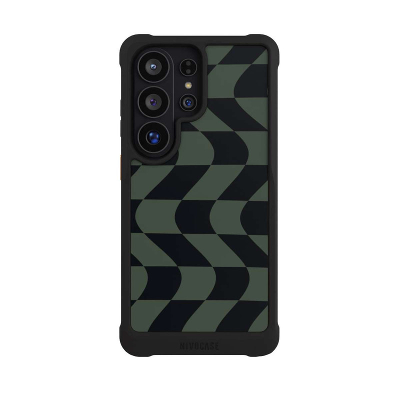 Galaxy S26 Ultra NIVOmax Checked Pattern Green Black