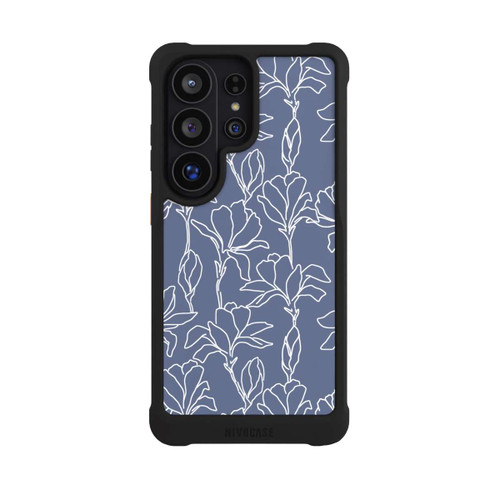 Samsung Galaxy S26 Ultra NIVOmax Flower Silhouettes on Blue