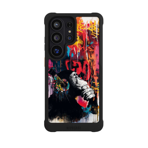Samsung Galaxy S26 Ultra NIVOmax Affe Stereo Kopfhörer Graffiti Street Art Blau