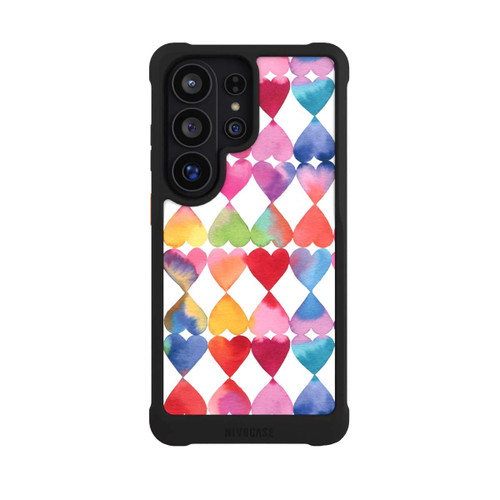 Samsung Galaxy S26 Ultra NIVOmax Buntes Herz Watercolor Muster