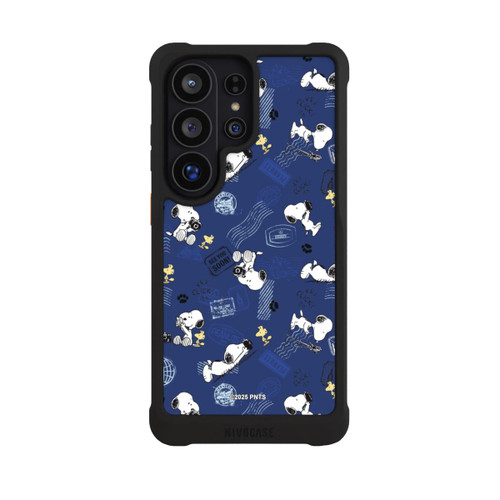Samsung Galaxy S26 Ultra NIVOmax Peanuts Travel Stamps Pattern Blue