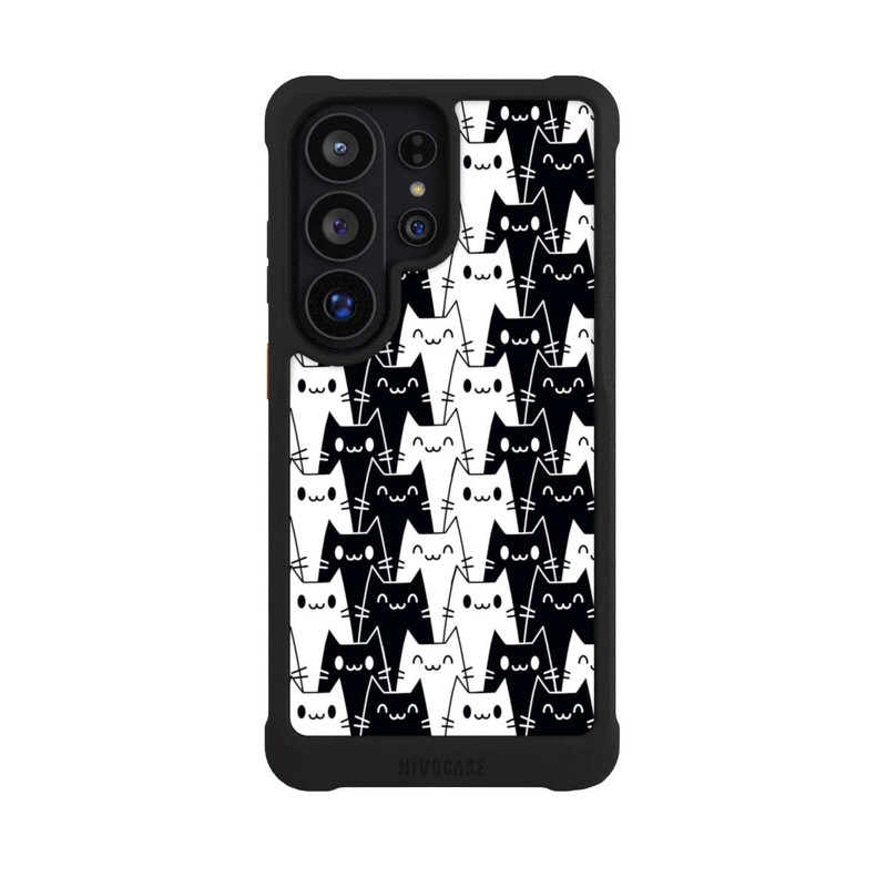 Galaxy S26 Ultra NIVOmax Papier Peint Chat Noir Blanc
