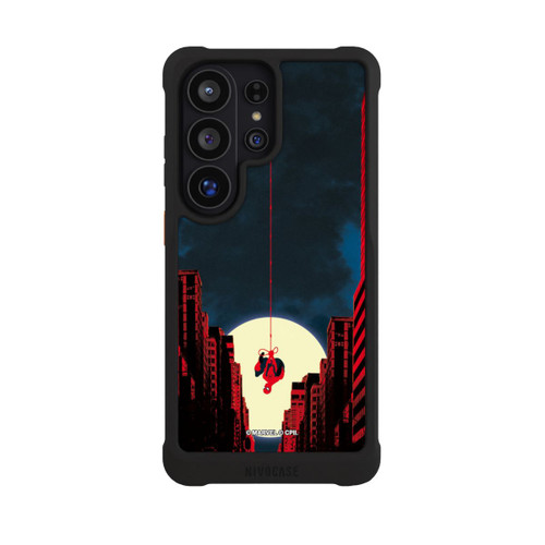 Samsung Galaxy S26 Ultra NIVOmax Spider-Man Marvel between Skyscrapers