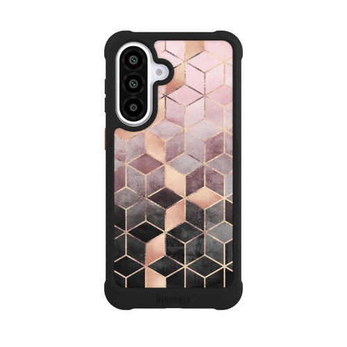 Samsung Galaxy A57 5G NIVOmax Imprimé Cubes Dégradés Gris Rose