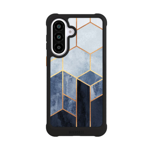 Samsung Galaxy A57 5G NIVOmax Blauer Farbverlauf Sechsecke Golddruck