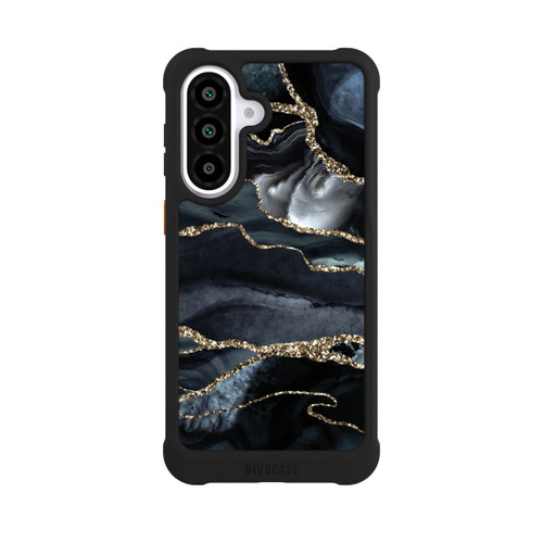 Samsung Galaxy A57 5G NIVOmax Dunkler Marmor Gold Glitzerlook