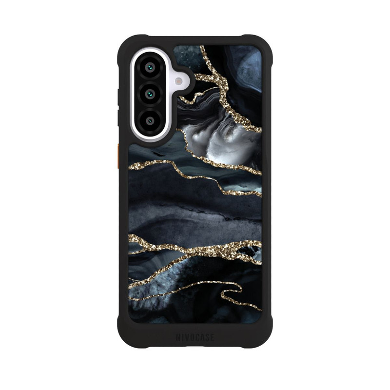 Galaxy A57 5G NIVOmax Dunkler Marmor Gold Glitzerlook