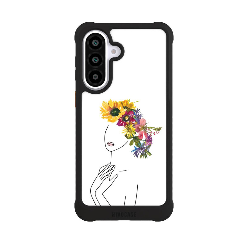 Galaxy A57 5G NIVOmax Line Art Frau mit Blumenkrone