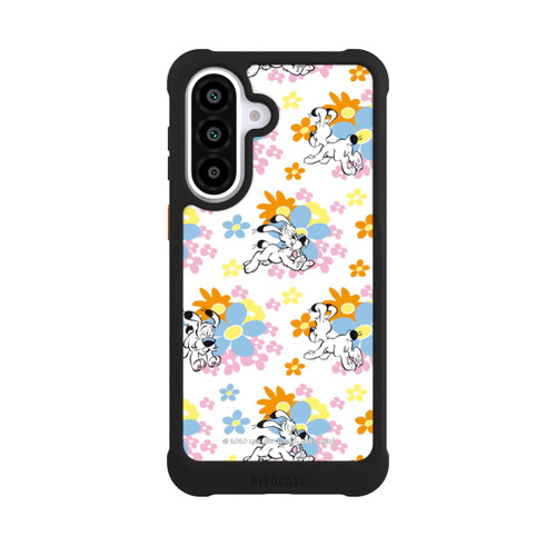 Samsung Galaxy A57 5G NIVOmax Idéfix sur fleurs colorées