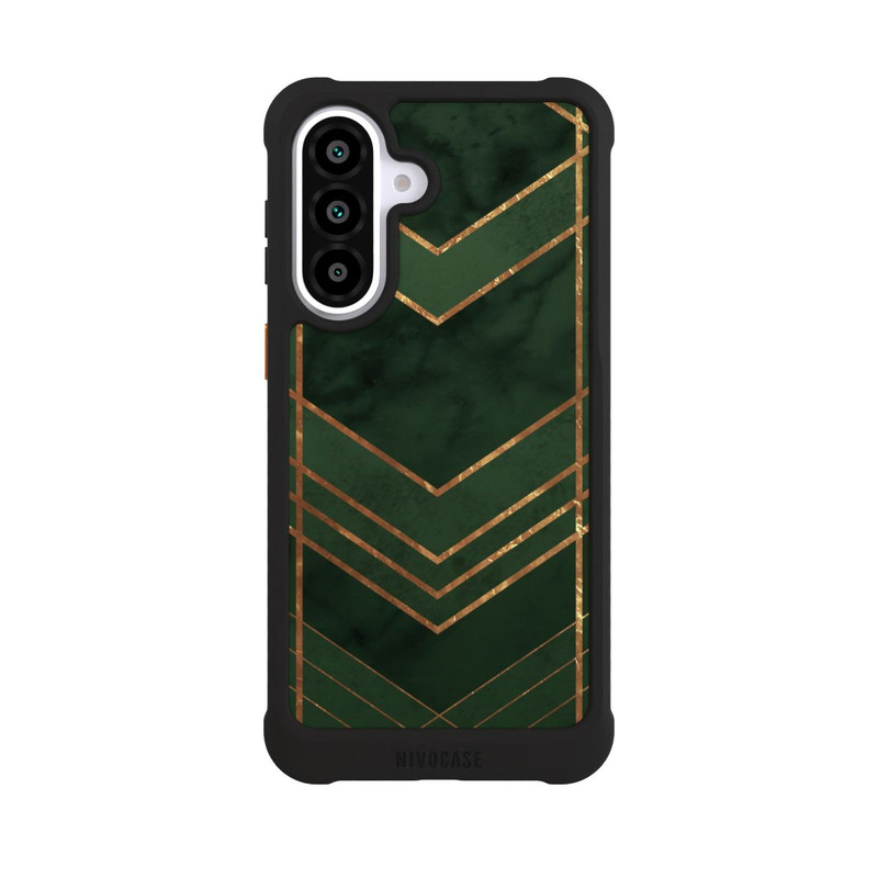 Galaxy A57 5G NIVOmax Dark Green Pattern Golden Stripes
