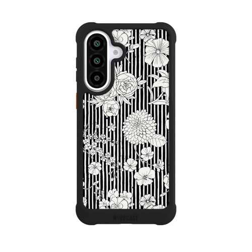 Samsung Galaxy A57 5G NIVOmax Flowers and Stripes Black and White