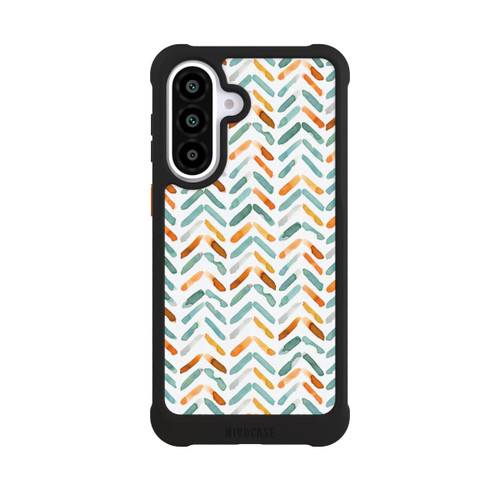 Samsung Galaxy A57 5G NIVOmax Elegantes Herbstchevron Blau Orange