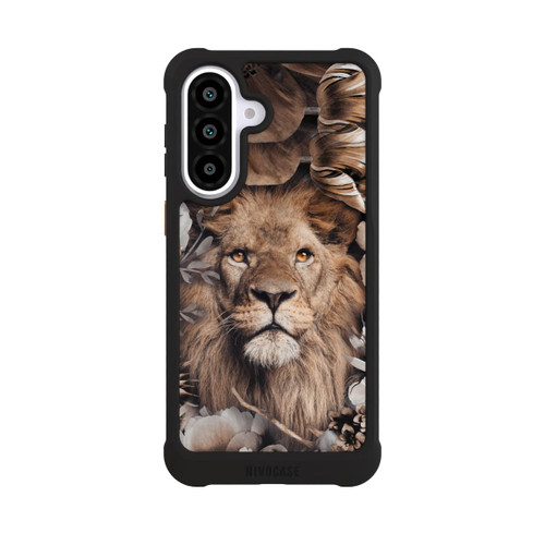 Samsung Galaxy A57 5G NIVOmax Löwe Blumenrahmen Beige