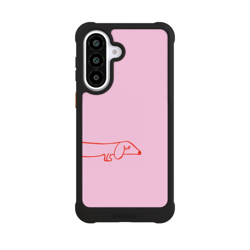 Samsung Galaxy A57 5G NIVOmax Dachshund Illustration Pink