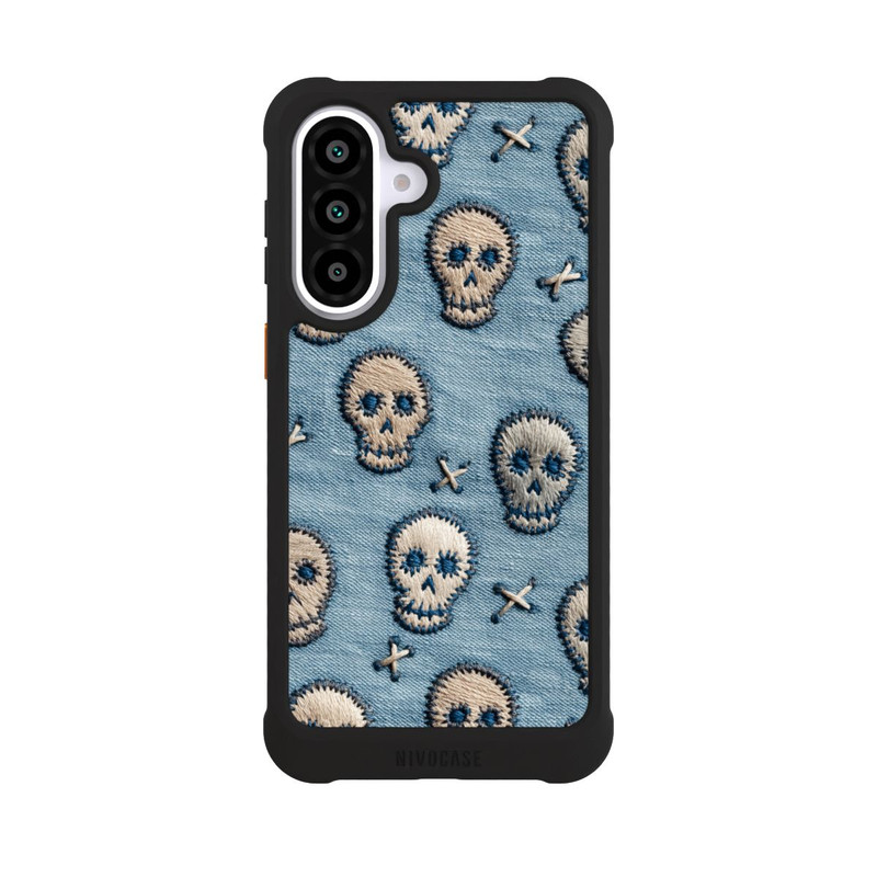 Galaxy A57 5G NIVOmax Skulls on Jeans Pattern