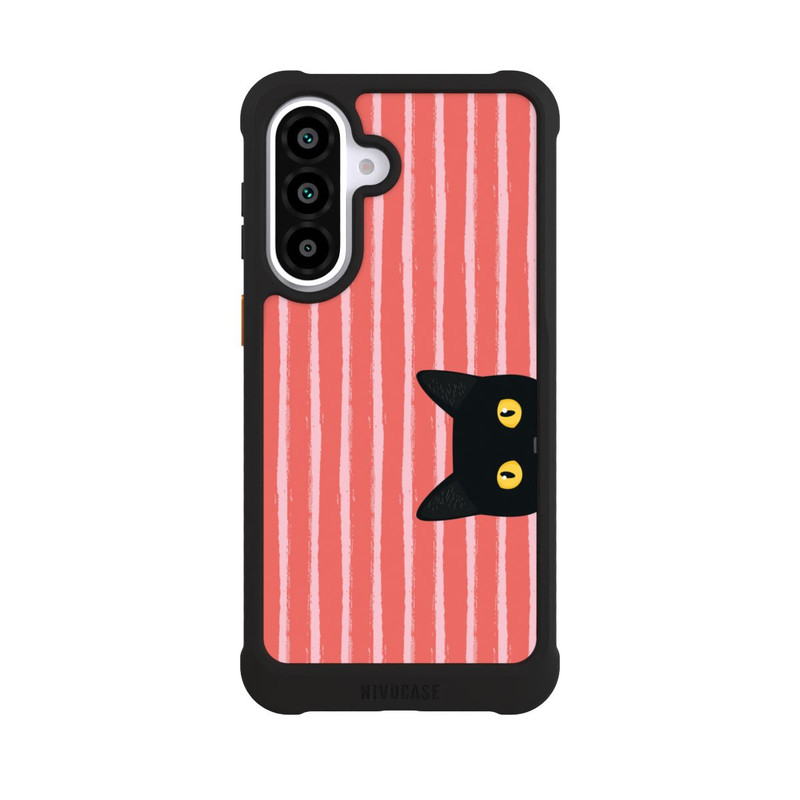 Galaxy A57 5G NIVOmax Schwarze Katze Gestreift Orange