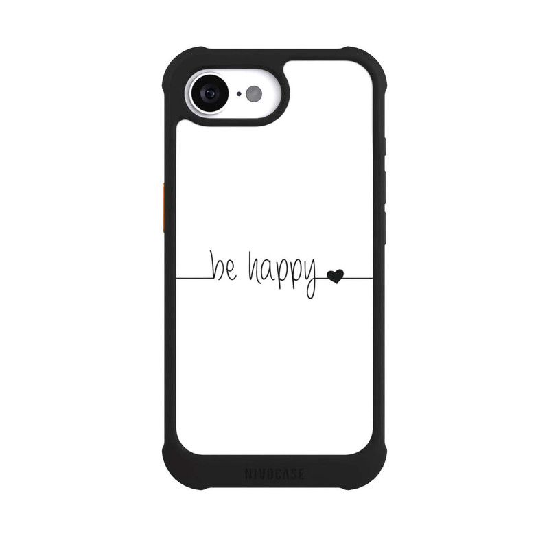 iPhone 17e NIVOmax Be Happy White Background