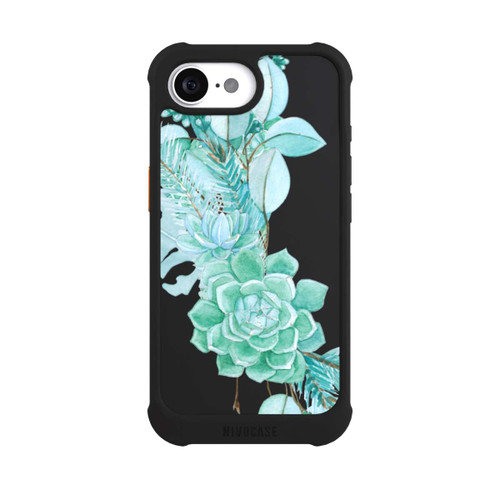 Apple iPhone 17e NIVOmax Sukkulenten Blumen Mintgrün Transparent