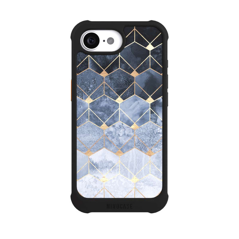 17 e NIVOmax Impression Or Hexagones Bleus Et Diamants