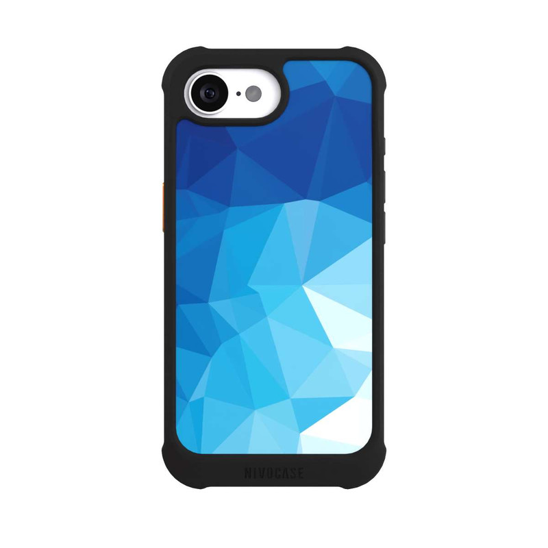 iPhone 17e NIVOmax Mosaïque Polygonale Bleue