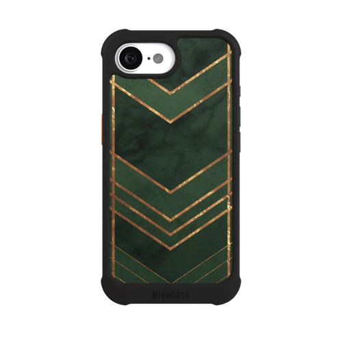 Apple iPhone 17e NIVOmax Dark Green Pattern Golden Stripes