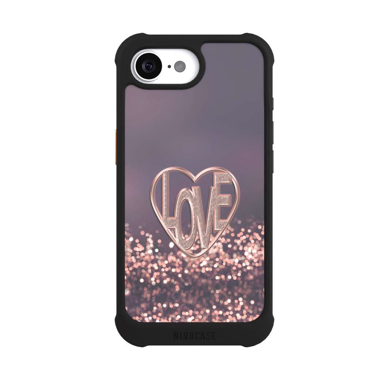 iPhone 17e NIVOmax LOVE Rose Pailleté