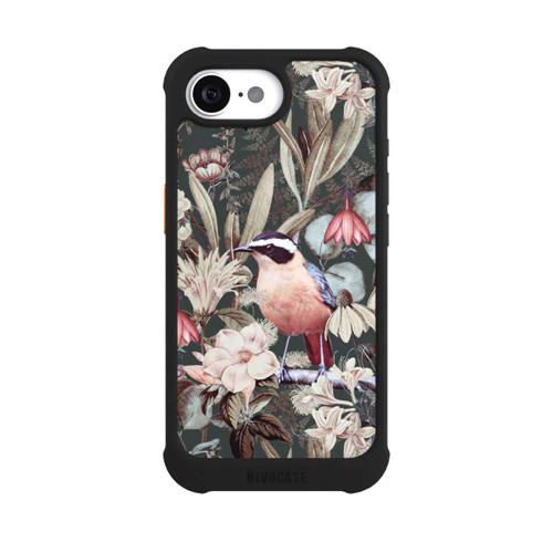 Apple iPhone 17e NIVOmax Orangefarbener Vogel im Vintage Blumenmuster