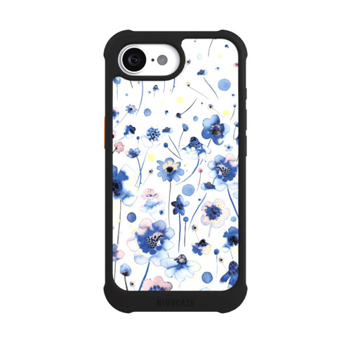 Apple iPhone 17e NIVOmax Watercolor Ink Blue Flowers