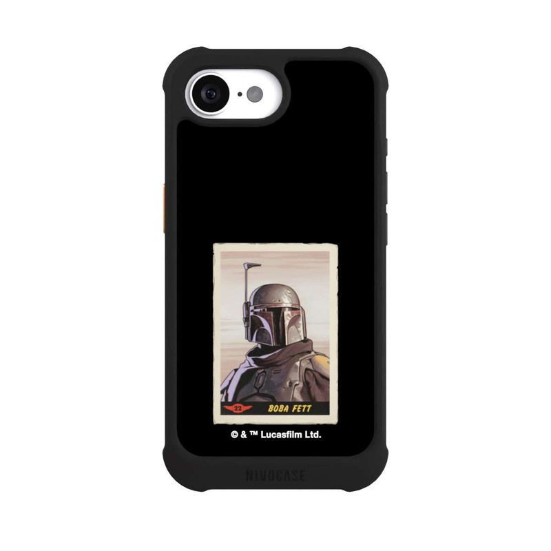 iPhone 17e NIVOmax Boba Fett Badges Schwarzer Hintergrund