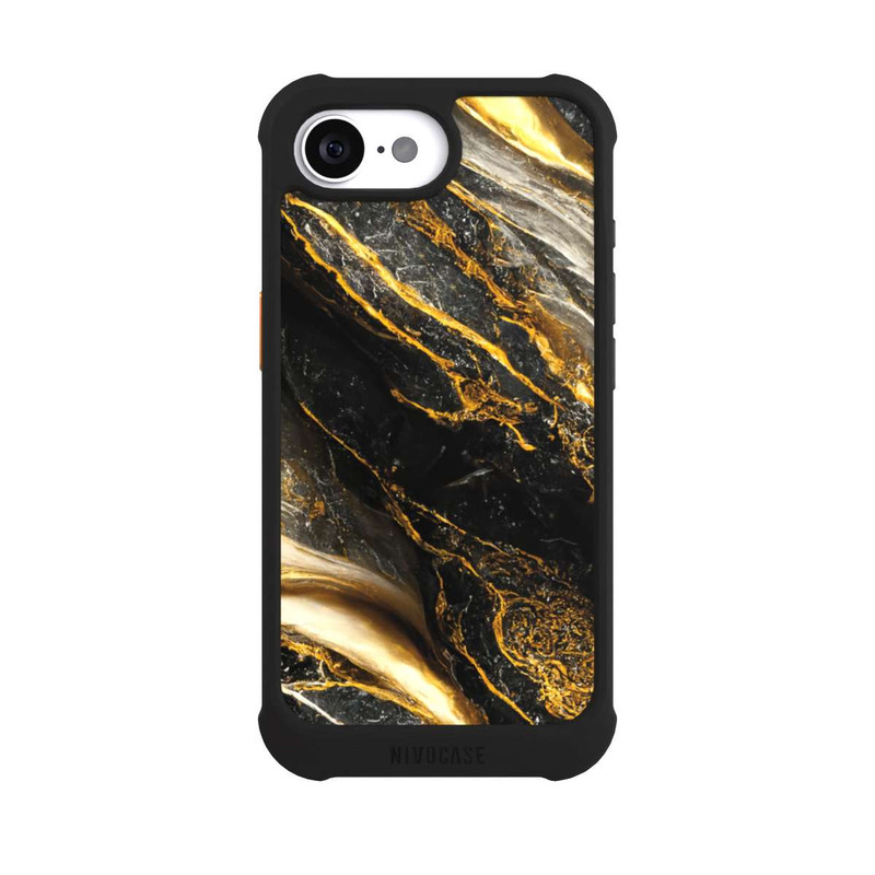 iPhone 17e NIVOmax Schwarze Marmor Goldschichten