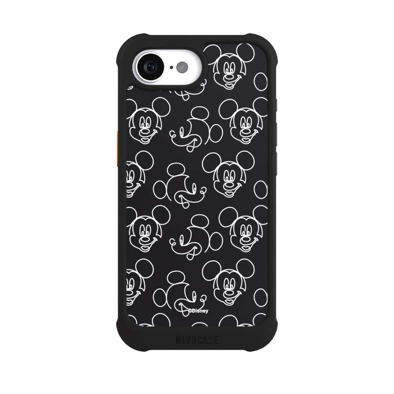 17 e NIVOmax Disney Mickey Faces Black Line Art Pattern