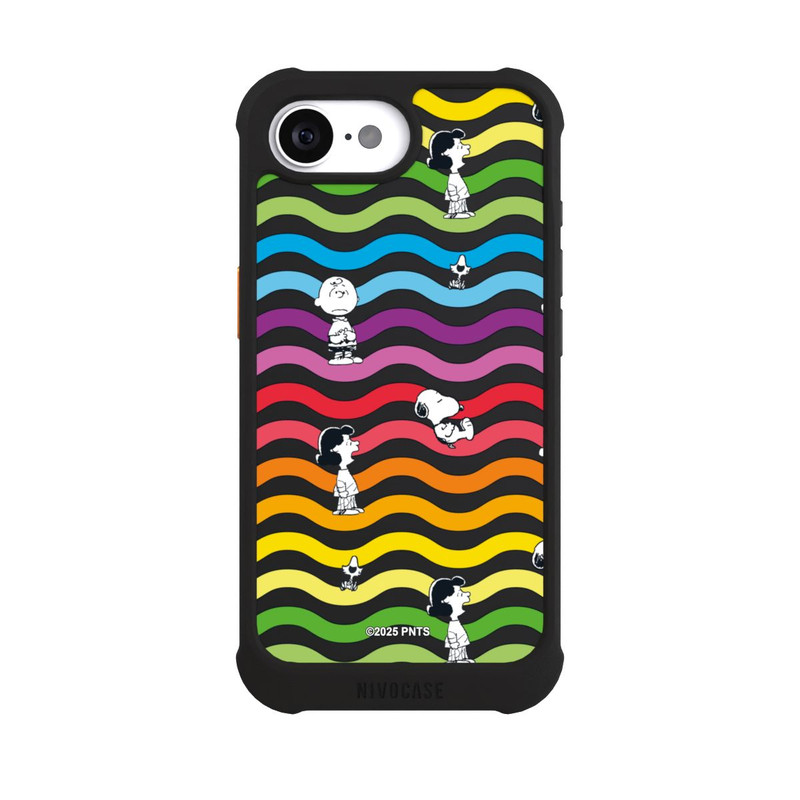 iPhone 17e NIVOmax Snoopy Pattern Rainbow Transparent