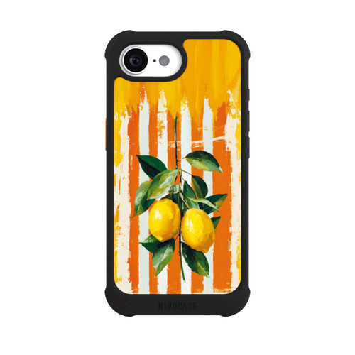 Apple iPhone 17e NIVOmax Zitronen auf gestreiftem Hintergrund Sommer mit KI