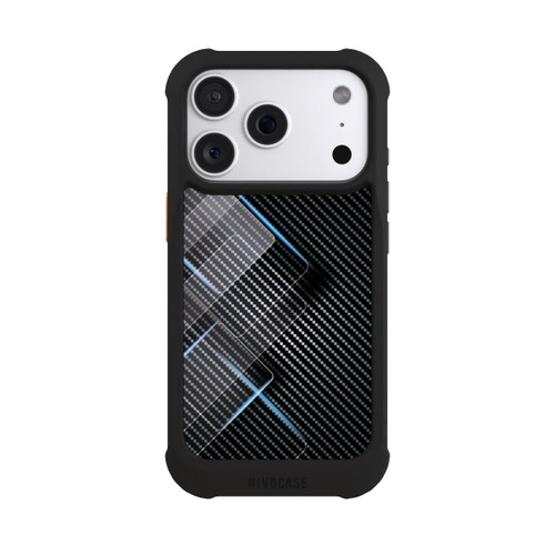Apple iPhone 18 Pro NIVOmax Blaue Linien auf Karbon