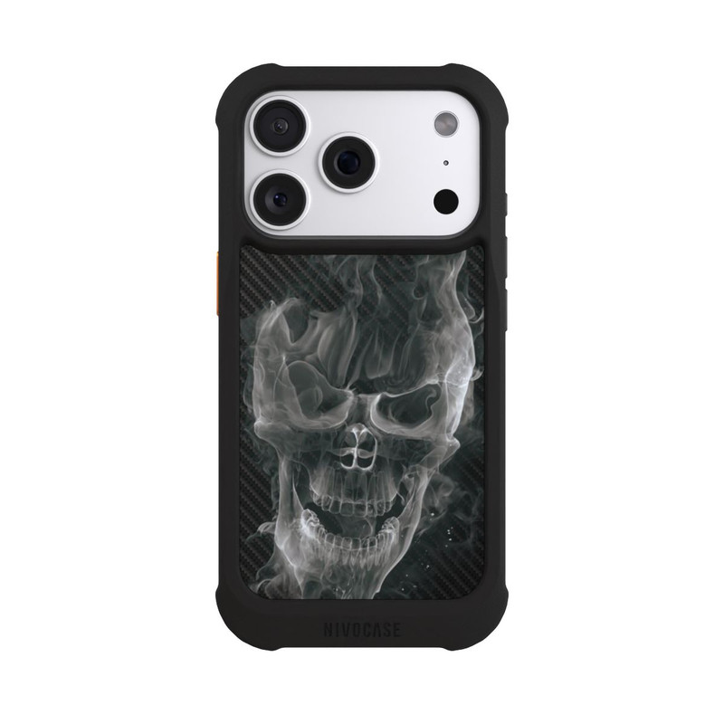 iPhone 18 Pro NIVOmax rauchender Totenkopf Carbon