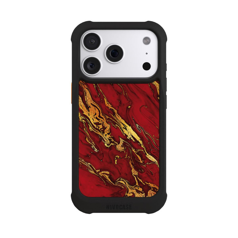 iPhone 18 Pro NIVOmax Red Gold Marble Look
