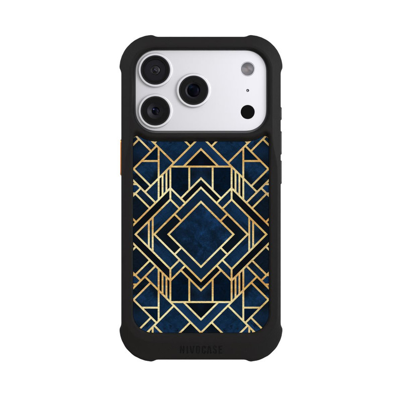 iPhone 18 Pro NIVOmax Kunst Deko Blau Golddruck