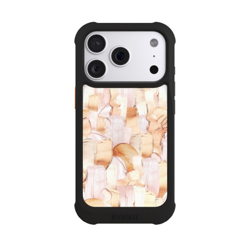 Apple iPhone 18 Pro NIVOmax Weiß/Gold Pinsel Muster