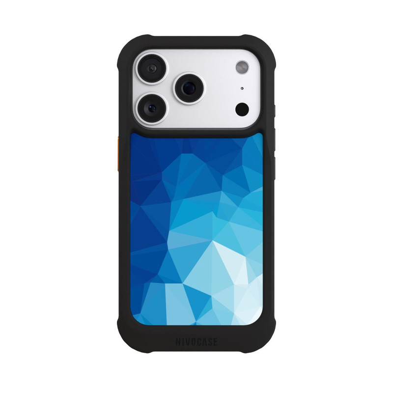 iPhone 18 Pro NIVOmax Mosaïque Polygonale Bleue