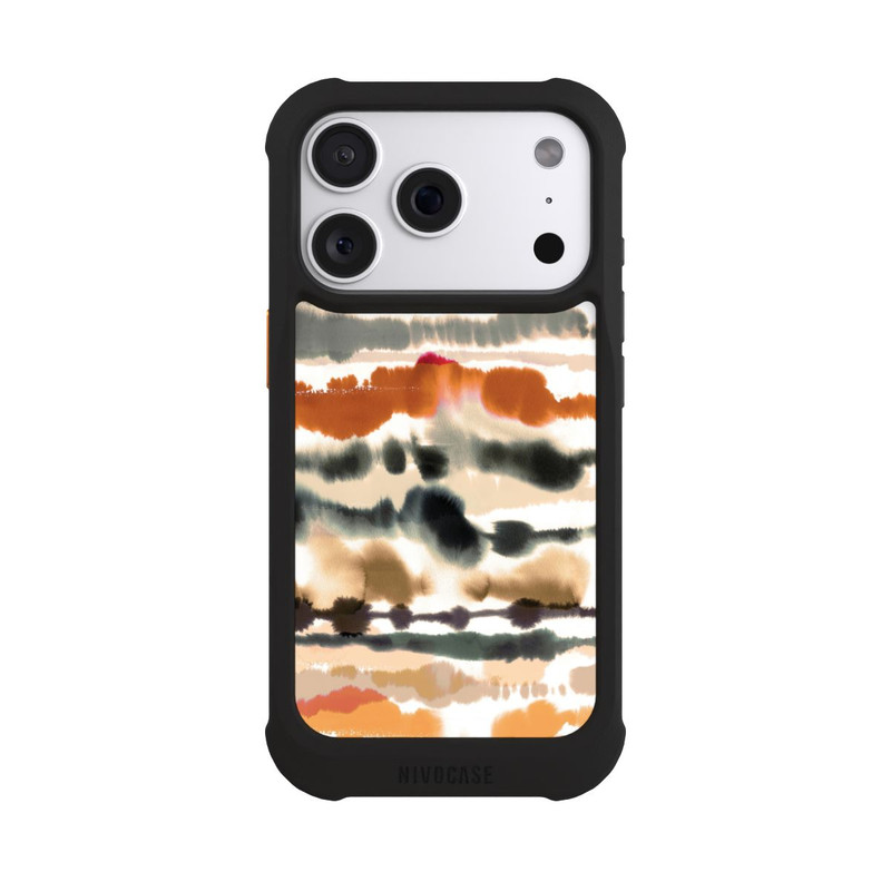 iPhone 18 Pro NIVOmax Weiche nautische Aquarelllinien Orange