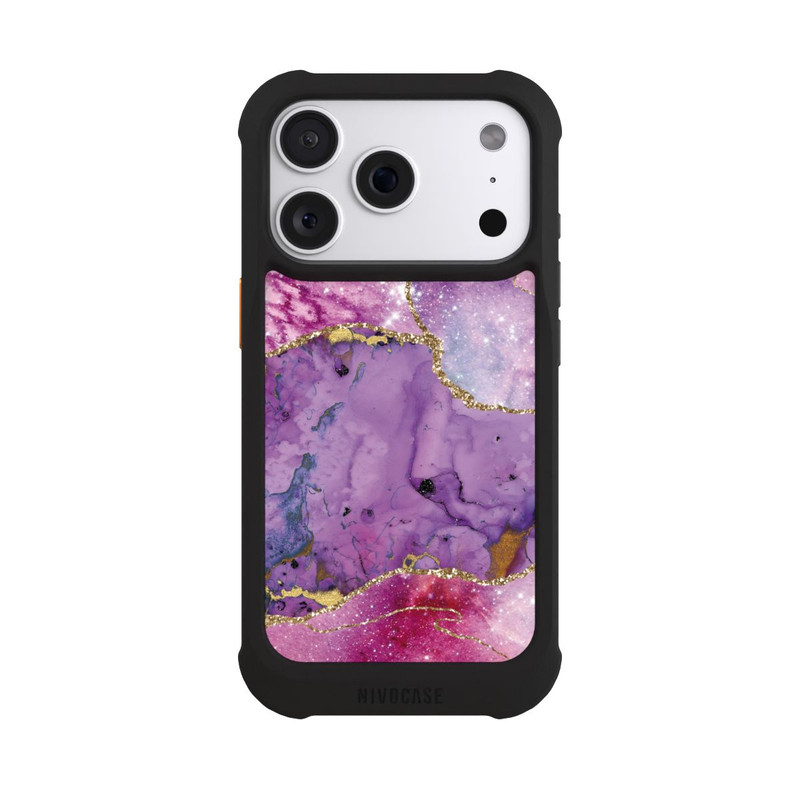 iPhone 18 Pro NIVOmax Purple Galaxy Glamour Marble