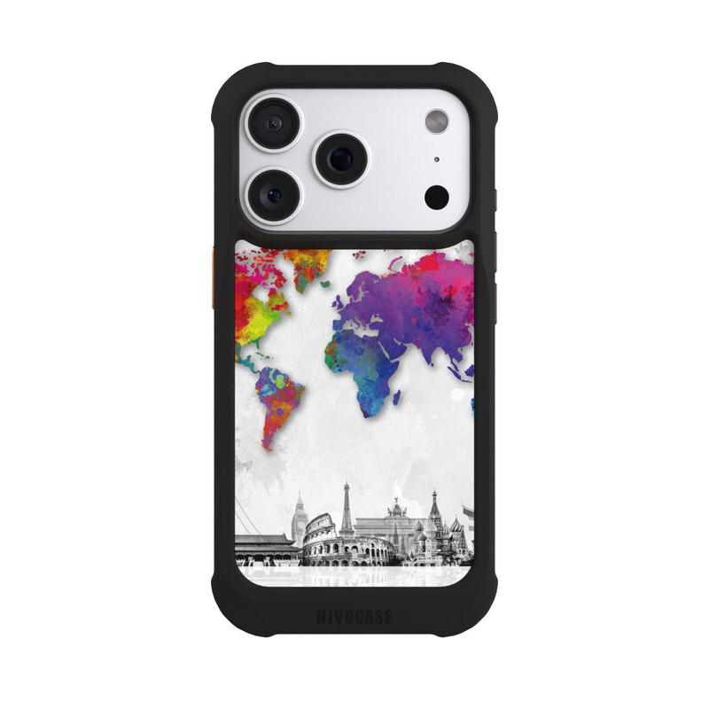 iPhone 18 Pro NIVOmax Weltkarte mit Skyline