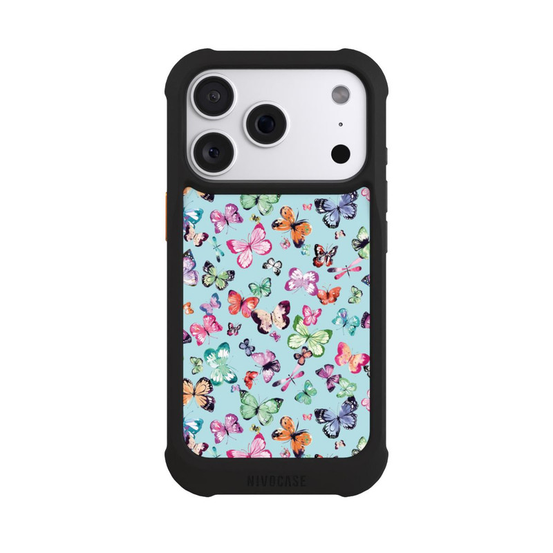 iPhone 18 Pro NIVOmax Schmetterlinge rosa orange blau