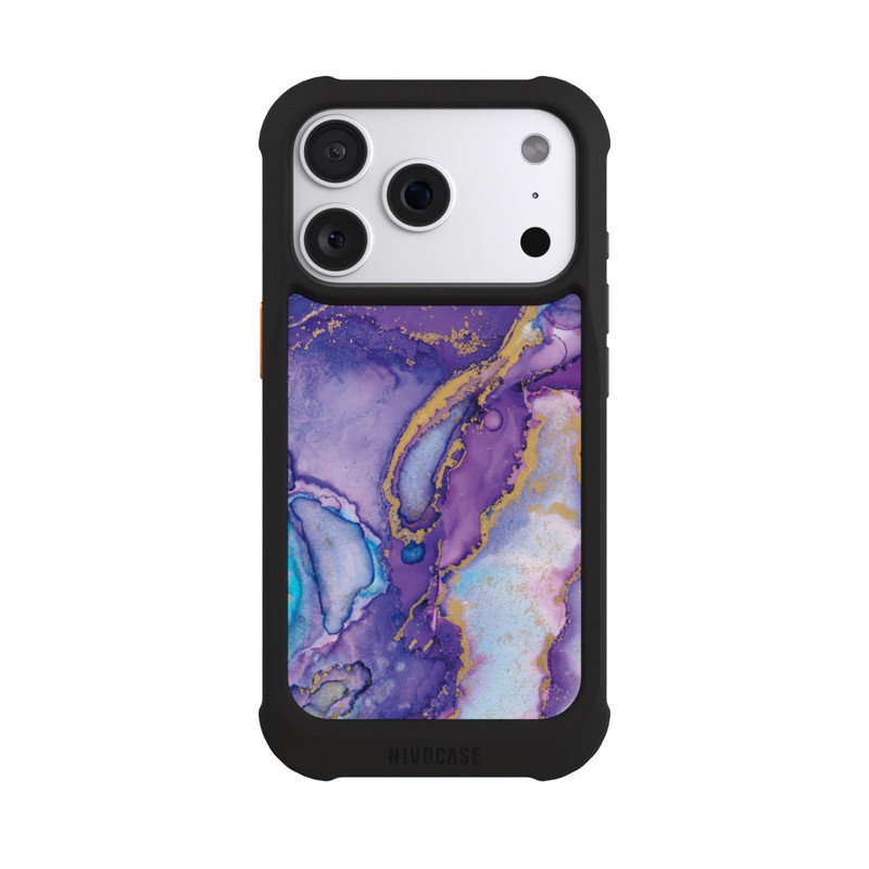 iPhone 18 Pro NIVOmax Encre tourbillonnante violette et bleue