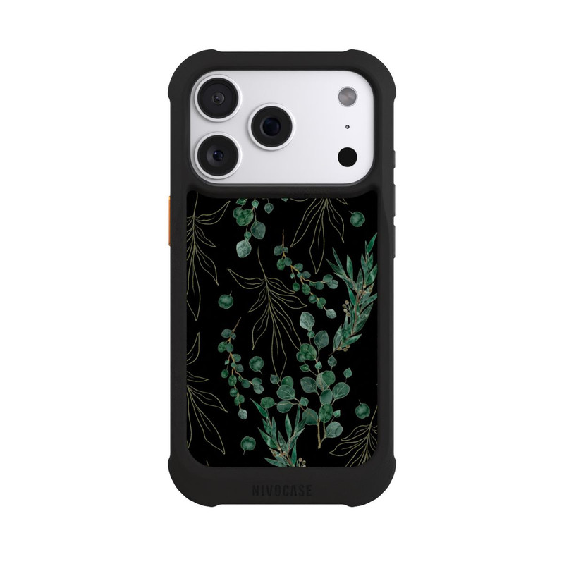 iPhone 18 Pro NIVOmax Feuilles d'Eucalyptus Fond Noir
