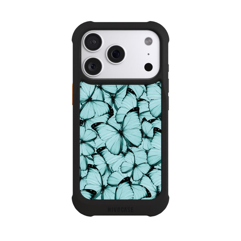 iPhone 18 Pro NIVOmax Teal Schmetterlinge