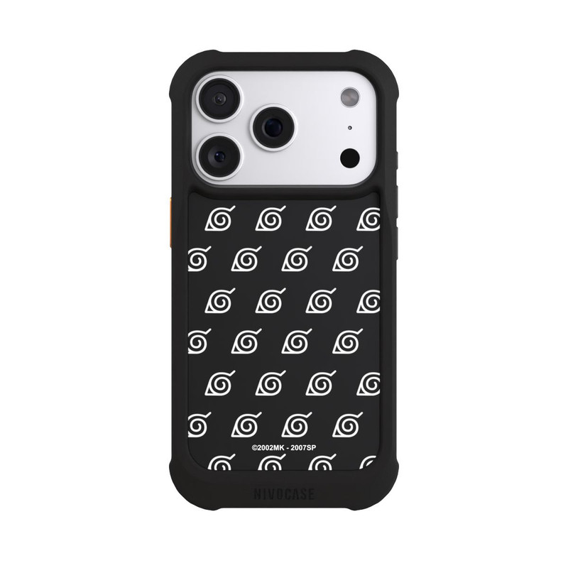iPhone 18 Pro NIVOmax Weißes Konoha-Muster Transparent