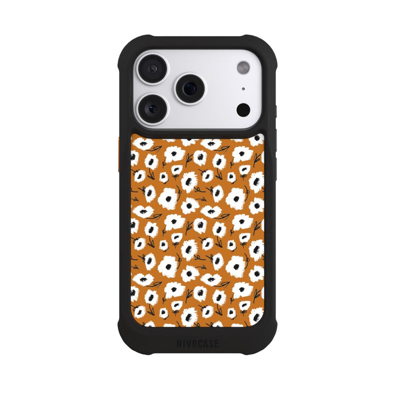 iPhone 18 Pro NIVOmax Blumenmuster Ocker